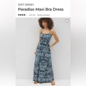 Soma Blue and White Paisley Maxi Dress - Small